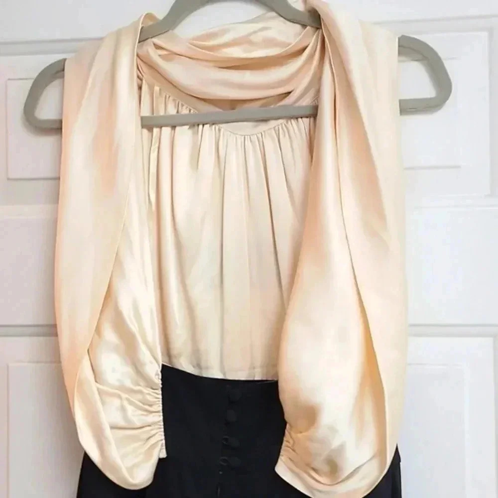 BCBG MAXAZRIA SILK BLACK AND BEIGE COCKTAIL DRESS - Picture 5 of 9